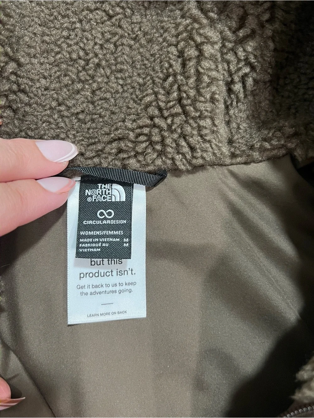 The North Face Womens Medium Brown Quilted Hooded Puffer Coat